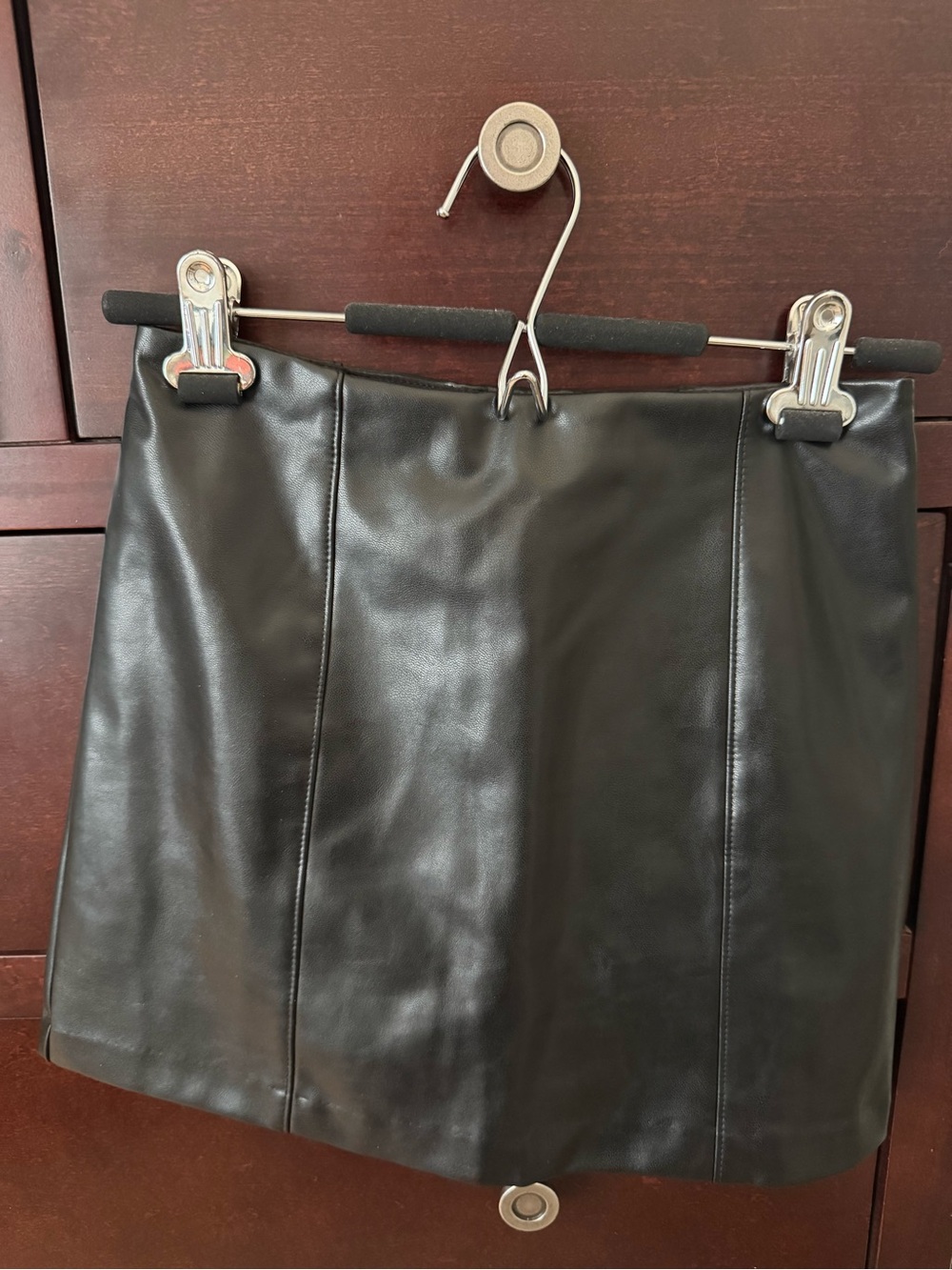 Abercrombie & Fitch Black Faux Leather Mini Skirt Skort XS - Picture 2 of 5